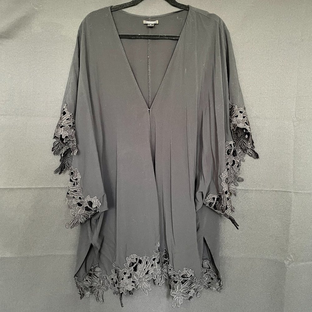 EUC 1X Black Swim Cover Up / Kimono